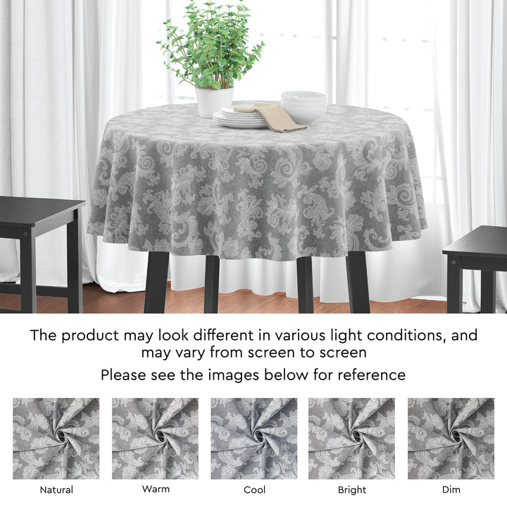 Cotton chambray Grey Table Cloth (Pack of 1)