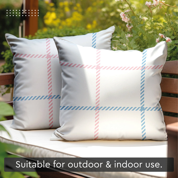 Polyester Squares Cushion Cover (Pack of 2)