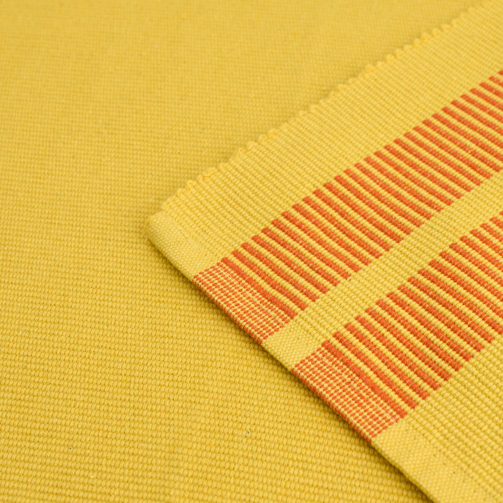 Ribbed Cotton Ladder Lemon Table Runner (Pack of 1)