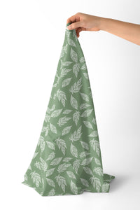 20s Sheeting Green Big Leaves Fabric (1 Meter)