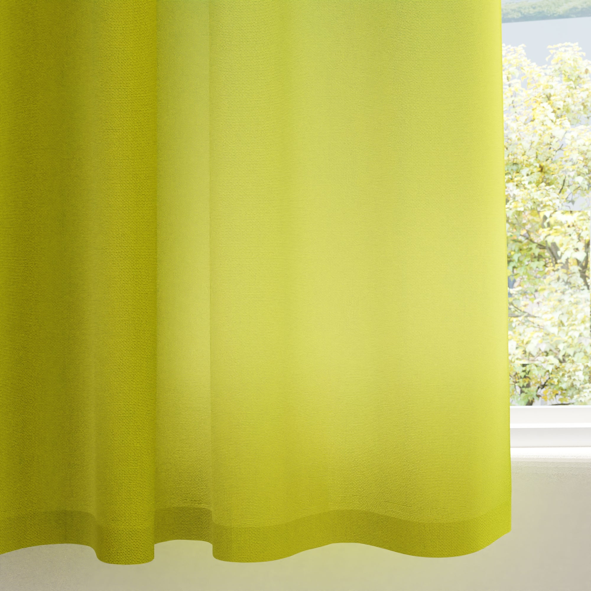 Canvas Lime Green Curtain (Pack of 1)