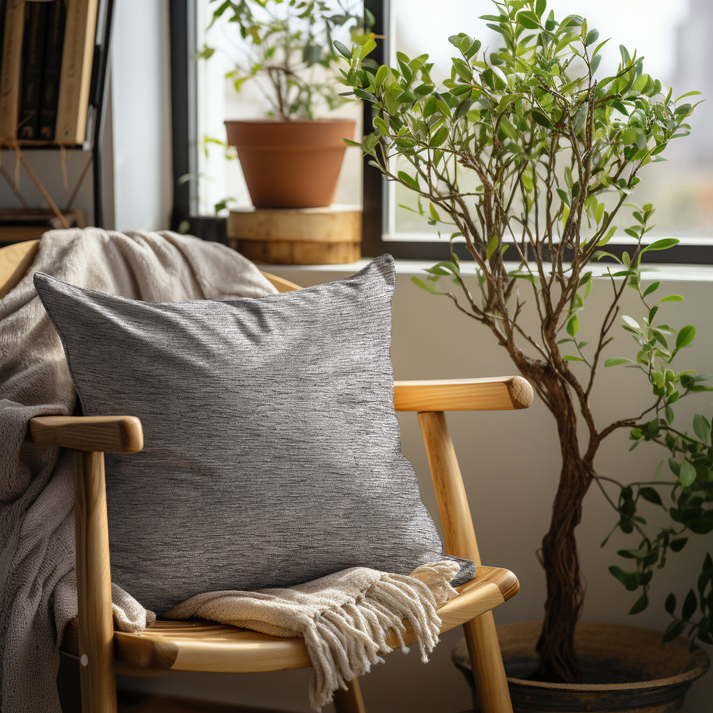 Chenille Silver Cushion Cover (Pack of 2)
