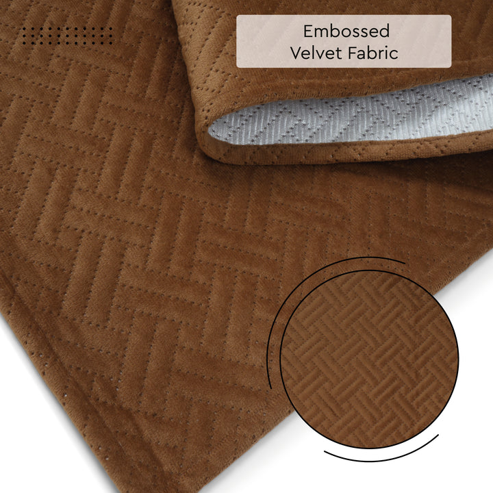 Quilted Velvet Tan Table Runner