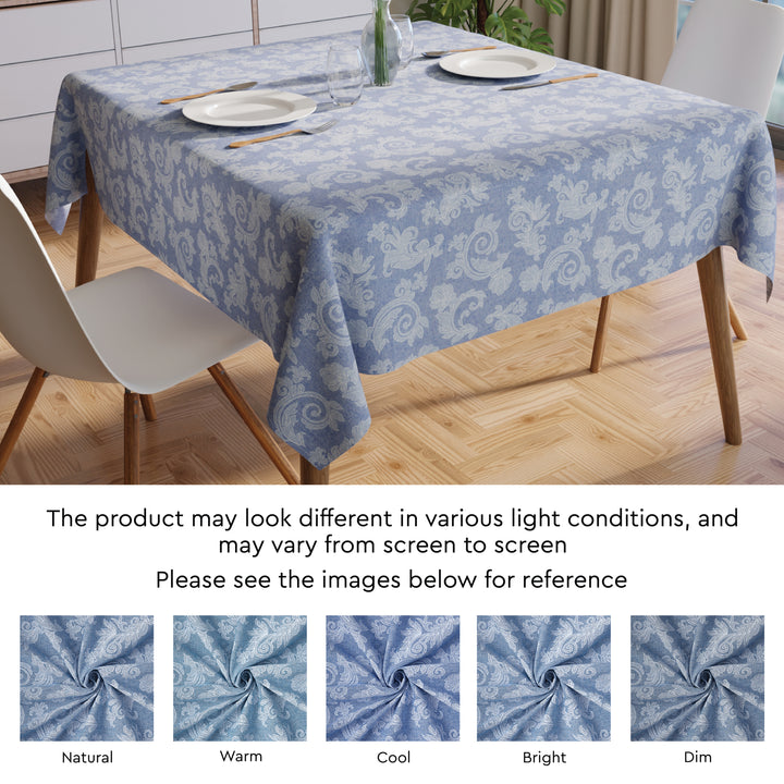 Cotton Blue Table Cloth (Pack of 1)