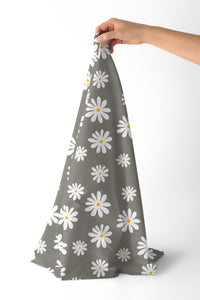 20s Sheeting Grey Daisy Fabric (1 Meter)