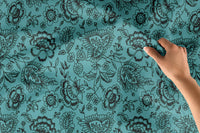20s Sheeting Blue Colour Flower Fabric (1 Meter)