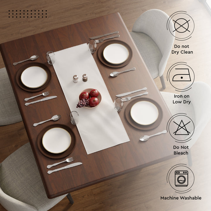 Spun Polyester White Table Runner (Pack of 1)