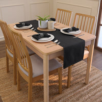 Cotton Jet Black Table Napkins (Pack of 4)