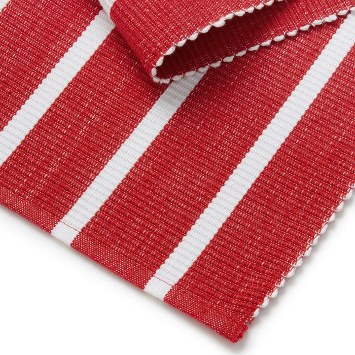 Cotton Roma Red Stripes Table Runner (Pack of 1)