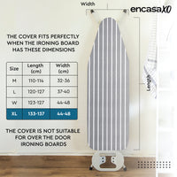 Cotton Roma Grey Stripes Ironing Board Cover (Pack of 1)