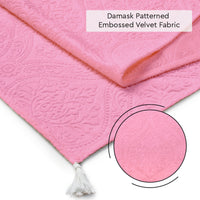 Embossed Velvet Pink Table Runner