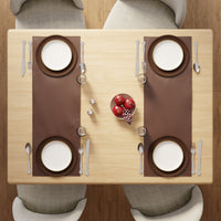 PVC Leather Chocolate Table Runner (Pack of 1)