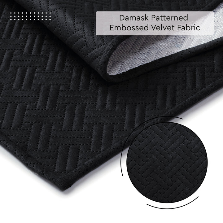 Quilted Velvet Black Table Runner