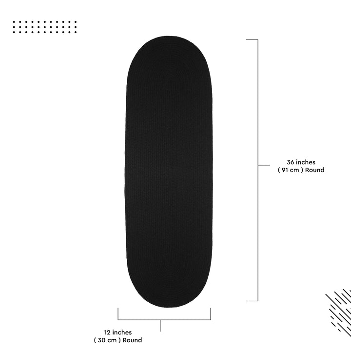 Cotton Black Table Runner (Pack of 1)