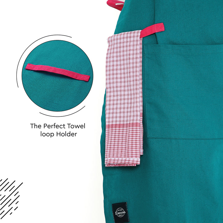 Cotton Azul Blue Apron (Pack of 1)