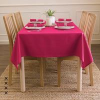 Cotton Hot Pink Table Cloth (Pack of 1)