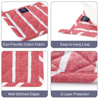 Cotton Roma Red Stripes Pot Holders (Pack of 2)