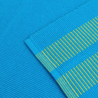 Ribbed Cotton Ladder Turq Blue Table Runner (Pack of 1)