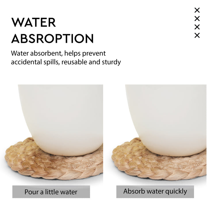 Jute Natural Bleach Coaster (Pack of 6)