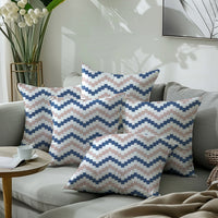 Micro Chevron Blue Cushion Cover