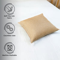 Jute Cherry Golden Cushion Cover (Pack of 2)