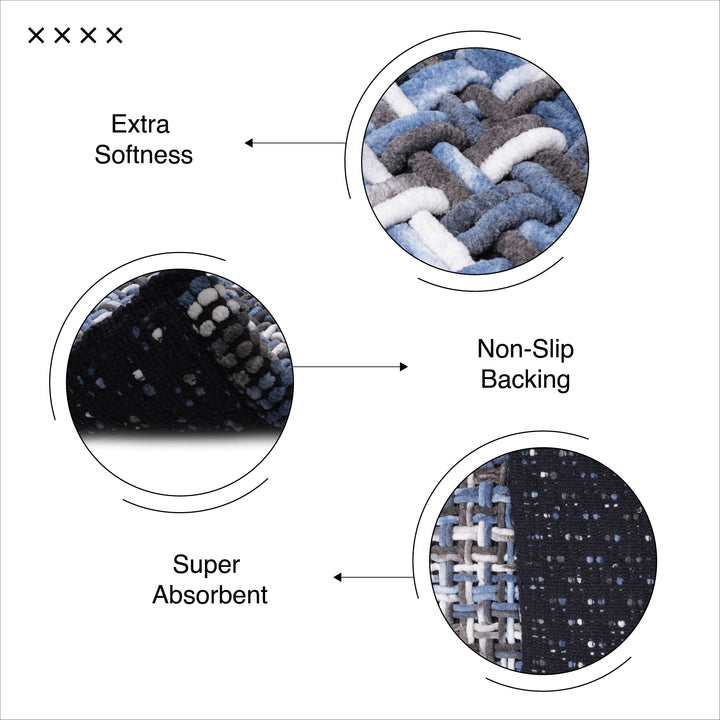 Cotton Blue Bathmat (Pack of 1)