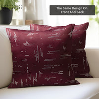 Blackout Polyester Citylight Maroon Cushion Cover (Pack of 2)