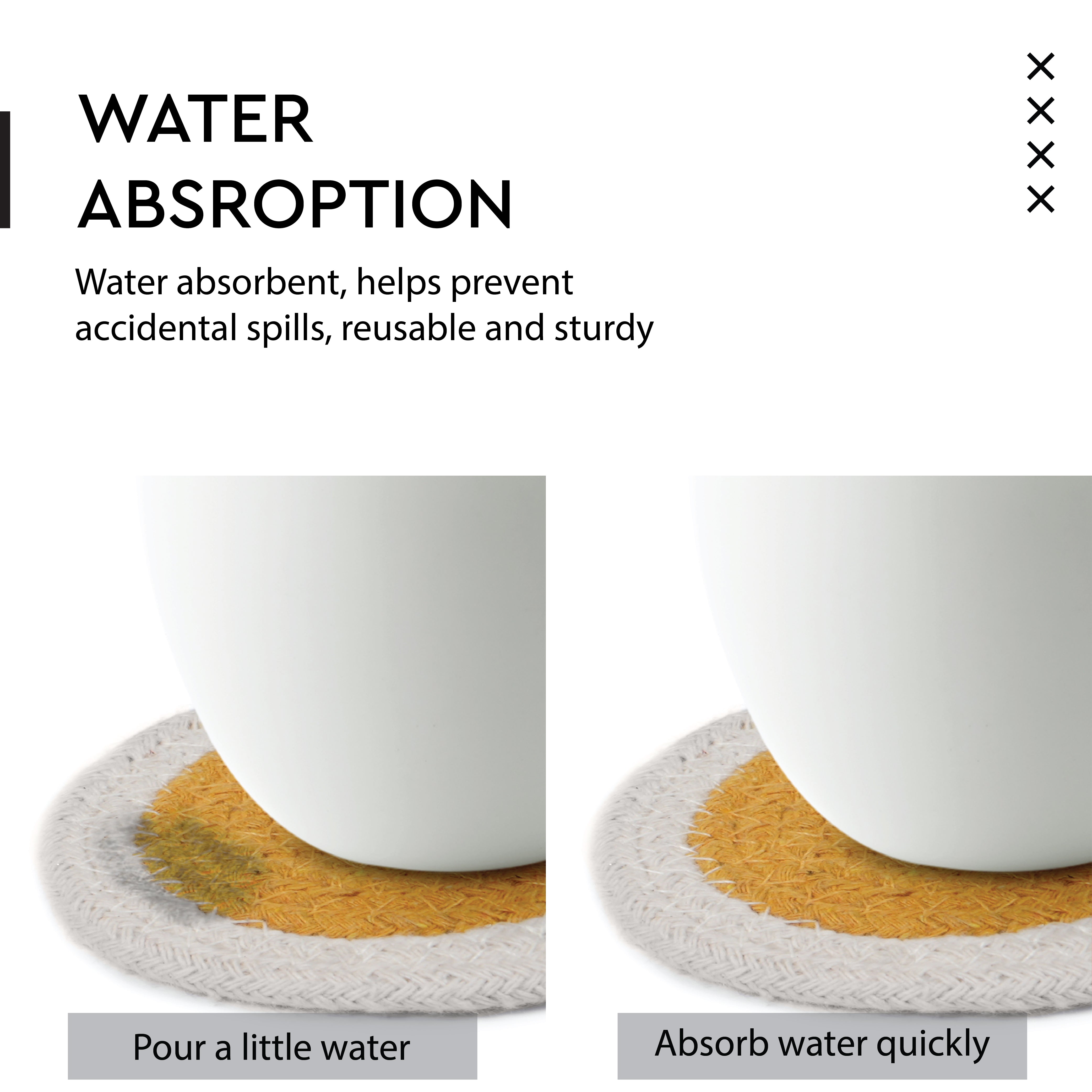 Cotton Yellow & Off White Coaster
