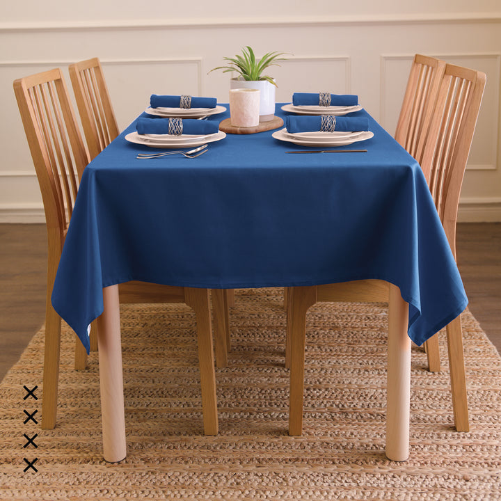 Cotton Cobalt Table Cloth (Pack of 1)