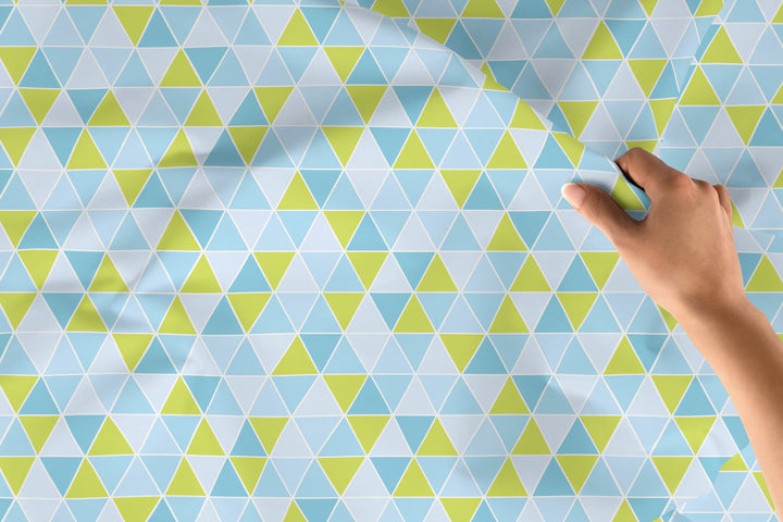 Cotton Triangles Aqua Table Cloth (Pack of 1)