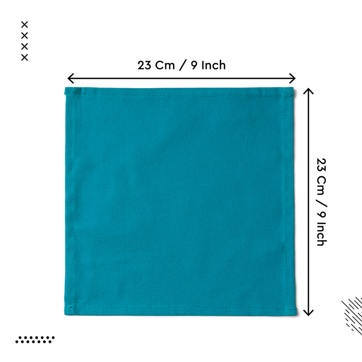 Cotton Azul Blue Table Napkins (Pack of 12)