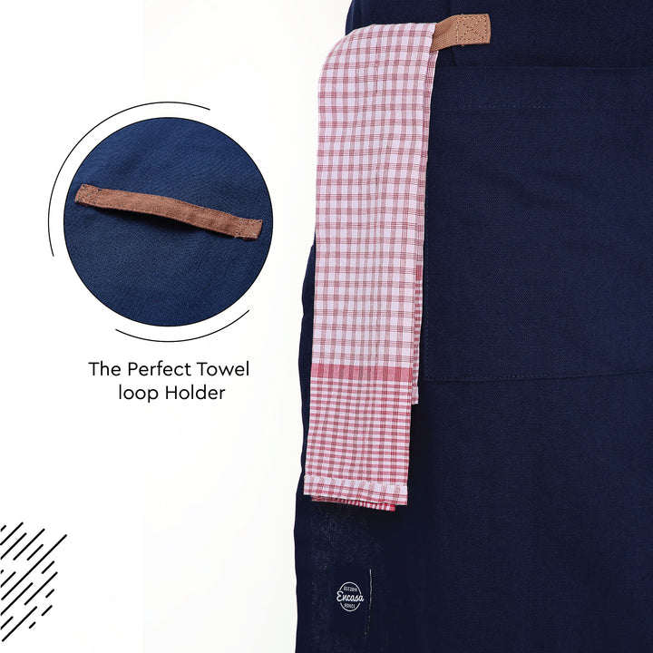 Cotton Scotch Blue Apron (Pack of 1)