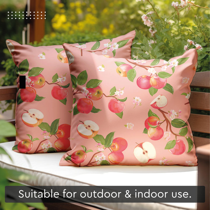 Polyester Apple Cushion Cover (Pack of 2)
