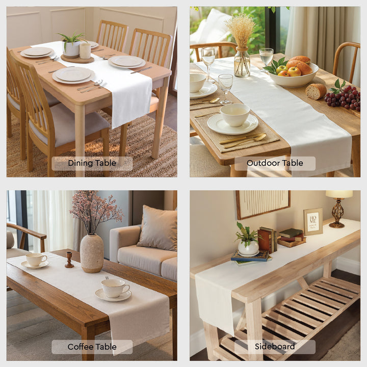 Canvas Beige Table Runner (Pack of 1)