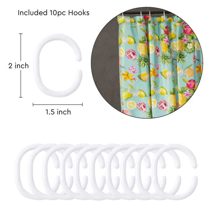 Polyester Pineapple Shower Curtain (Pack of 1)