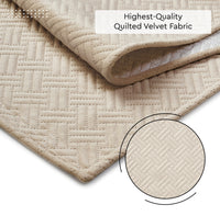 Quilted Velvet Beige Table Runner