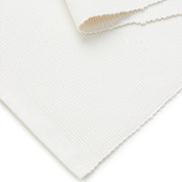Ribbed Cotton Solid Off White Table Runner (Pack of 1)