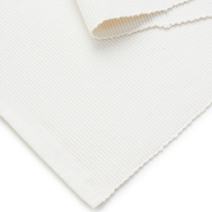Ribbed Cotton Solid Off White Table Runner (Pack of 1)