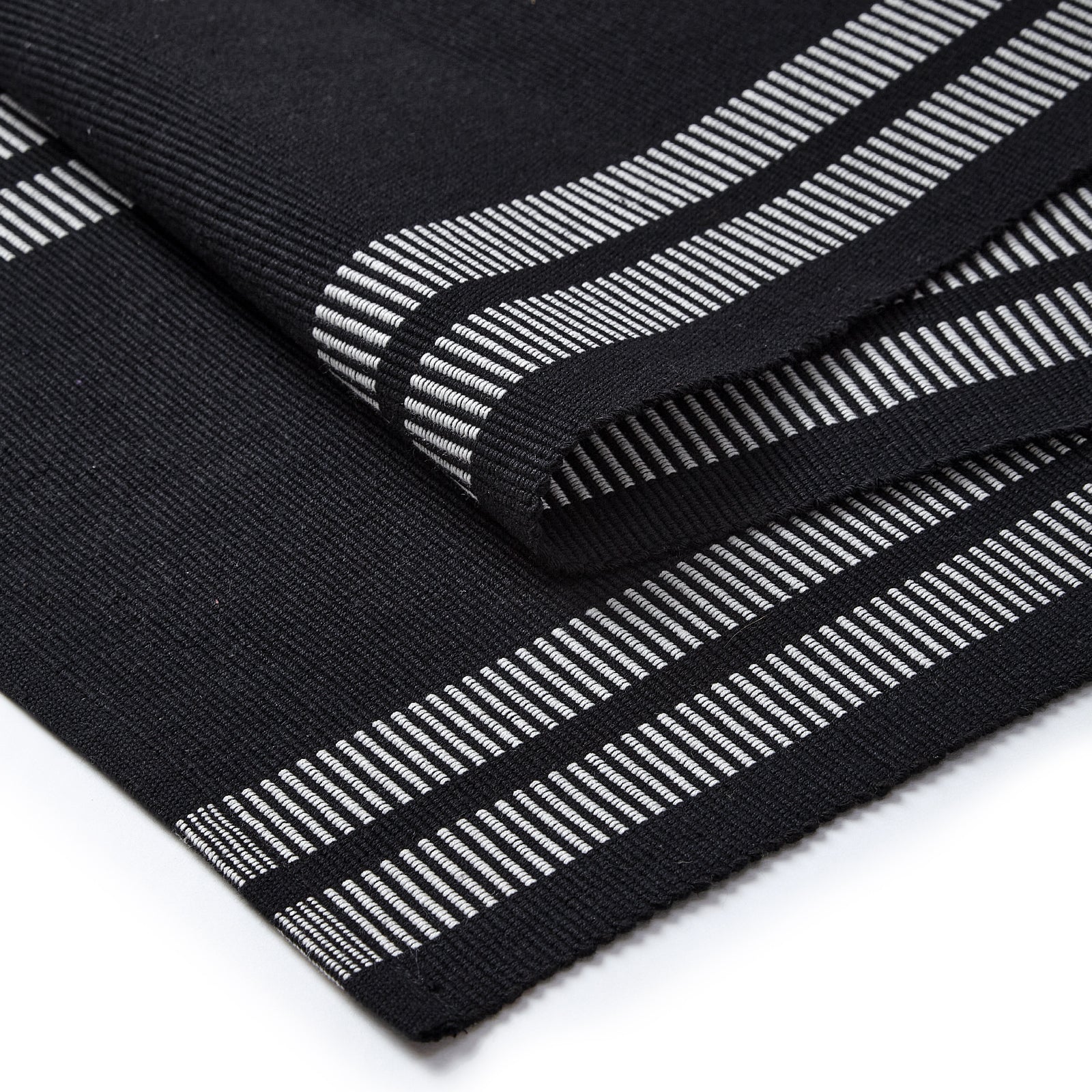 Cotton Ladder Black Table Runner (Pack of 1)
