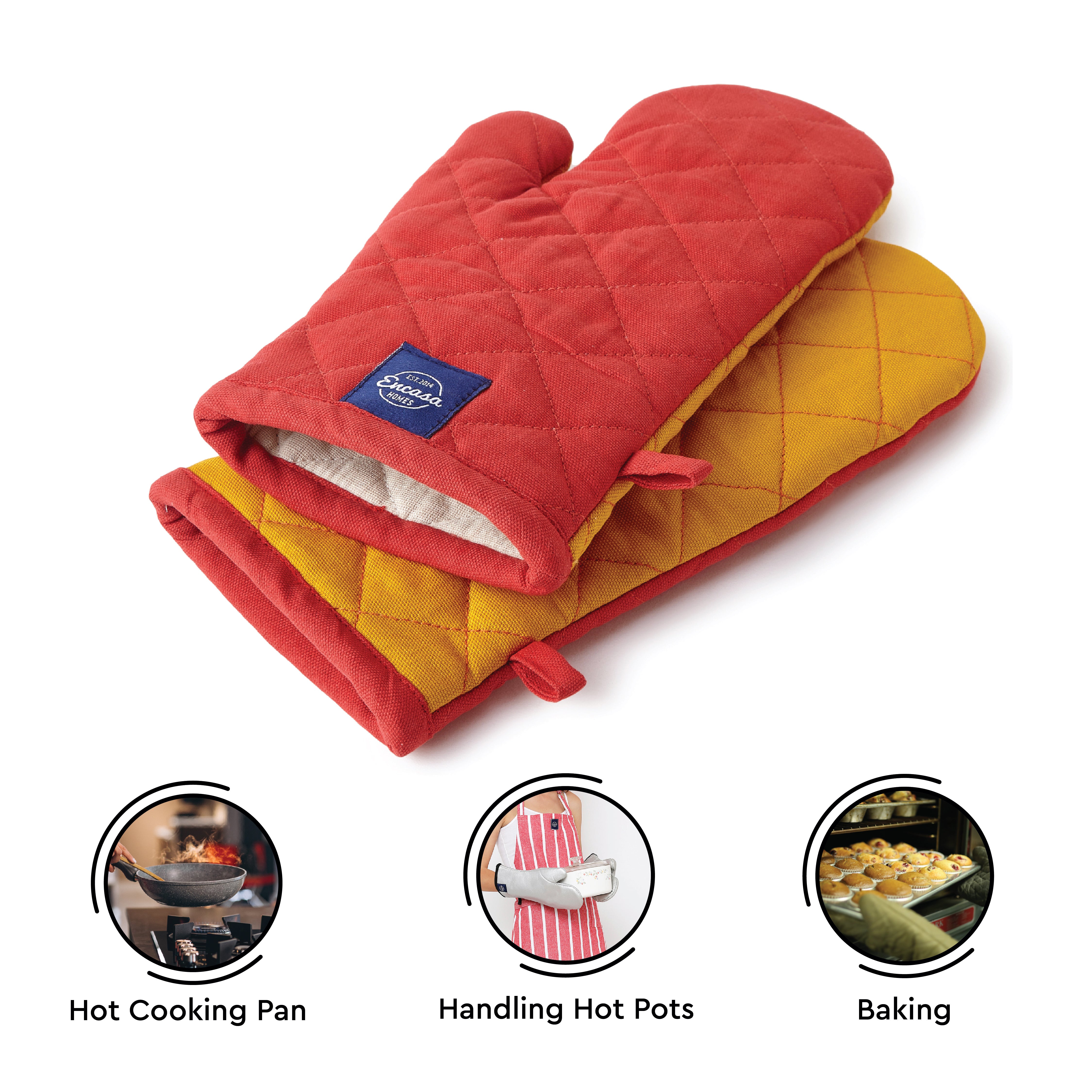Cotton Mango Oven Gloves (Pack of 2)