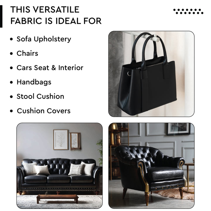 Premium Faux Leather/Rexin Fabric by The Meter 54 Inch Wide | Synthetic Leather Fabric With Soft Feel | Waterproof, Durable | Ideal for Sofa Covers, DIY & Upholstery