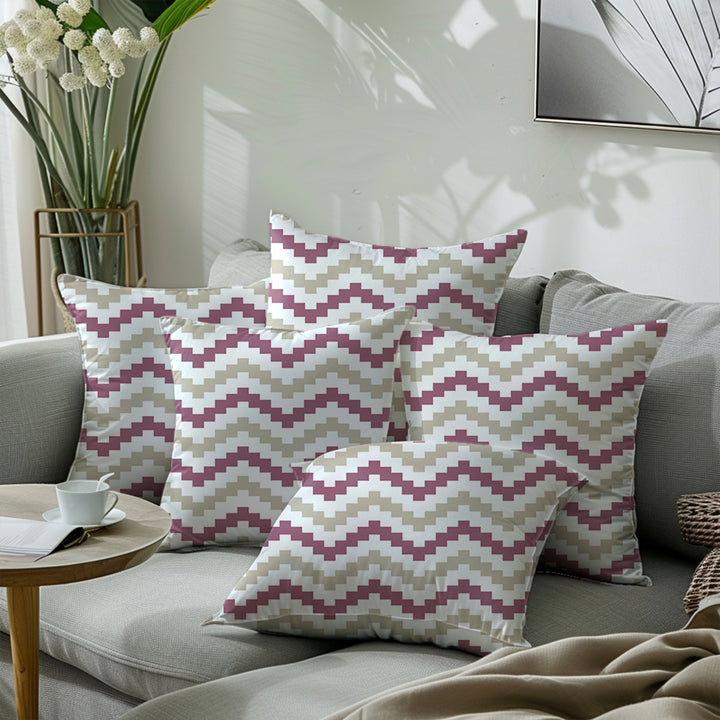 Micro Chevron Brown Cushion Cover
