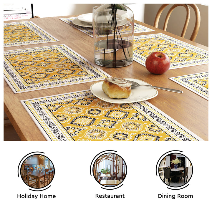 Cotton Yellow-03 Placemat (Pack of 6)