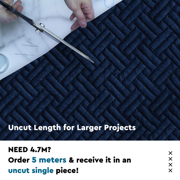 Quilted Polyester Fabric Navy Blue Fabric