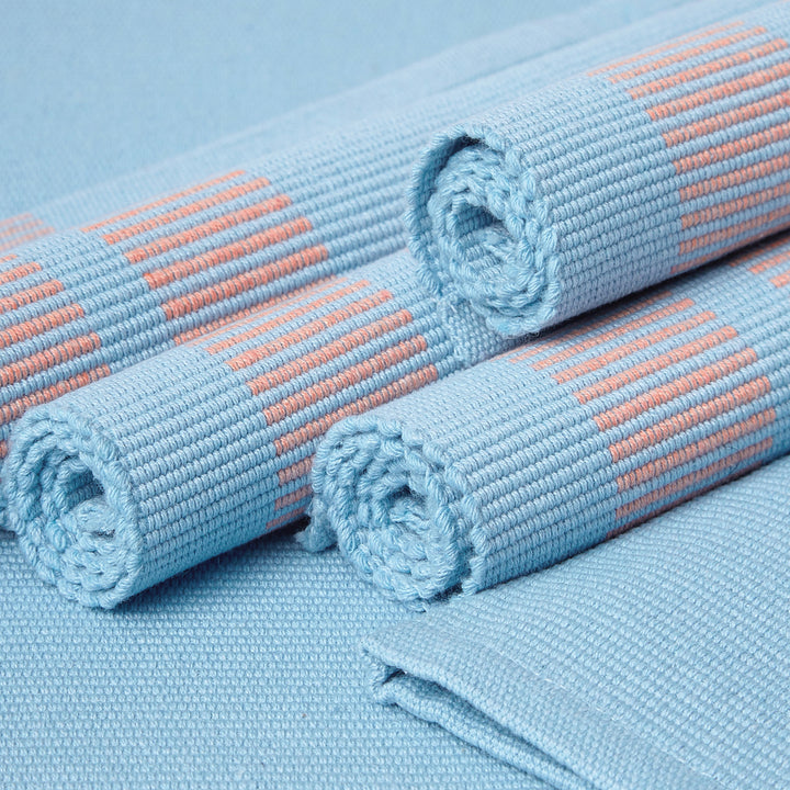 Cotton Ladder Blue Placemat (Pack of 6)