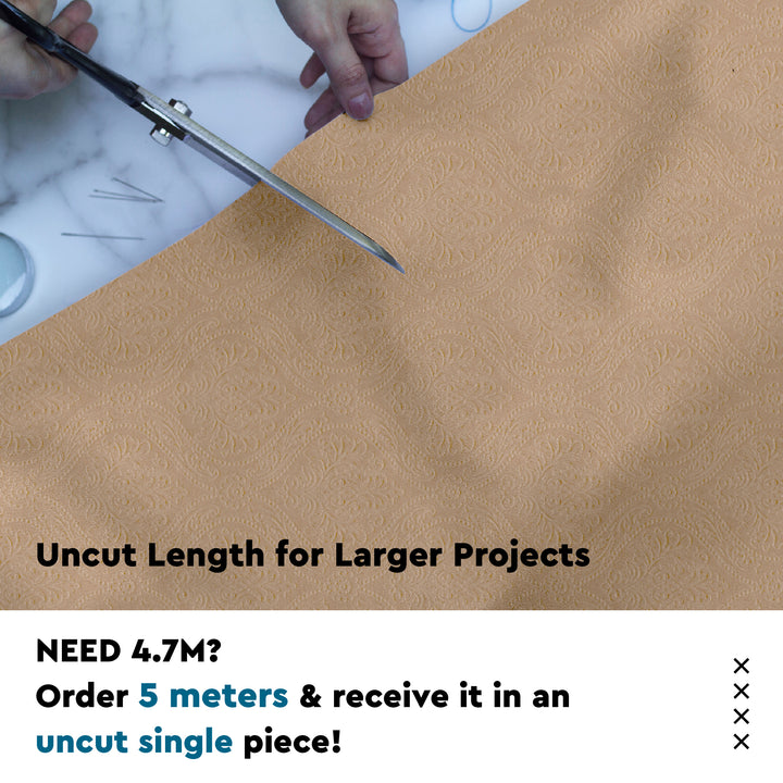 Embossed Velvet Beige Fabric