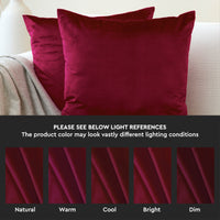 Velvet Maroon Cushion Cover (Pack of 2)