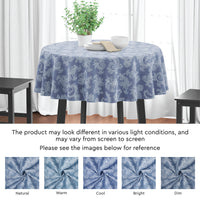 Cotton chambray Blue Table Cloth (Pack of 1)