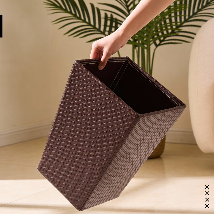 PU-Leather Copper Leather Dustbin