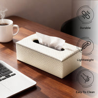 PU Leather Cream Tissue Box (Pack of 1)